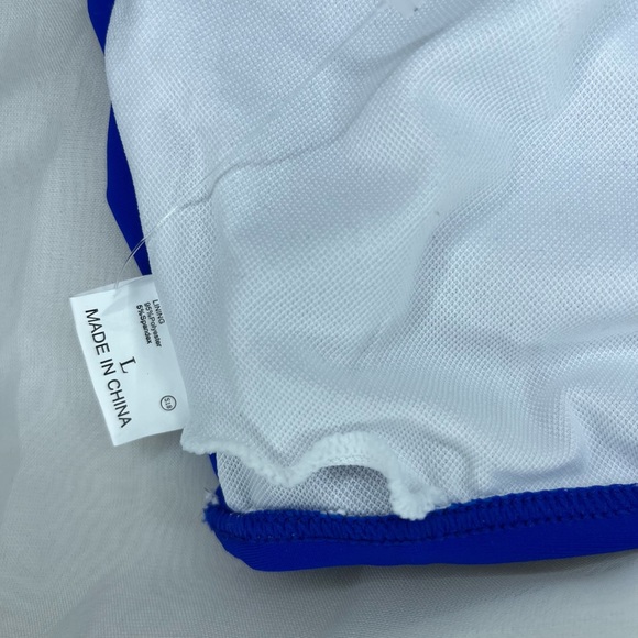NWT LARGE BLUE Bando and 5 way strap’s BIKINI HIGH RISE REMOVABLE CUPS AMAZON - Picture 6 of 15